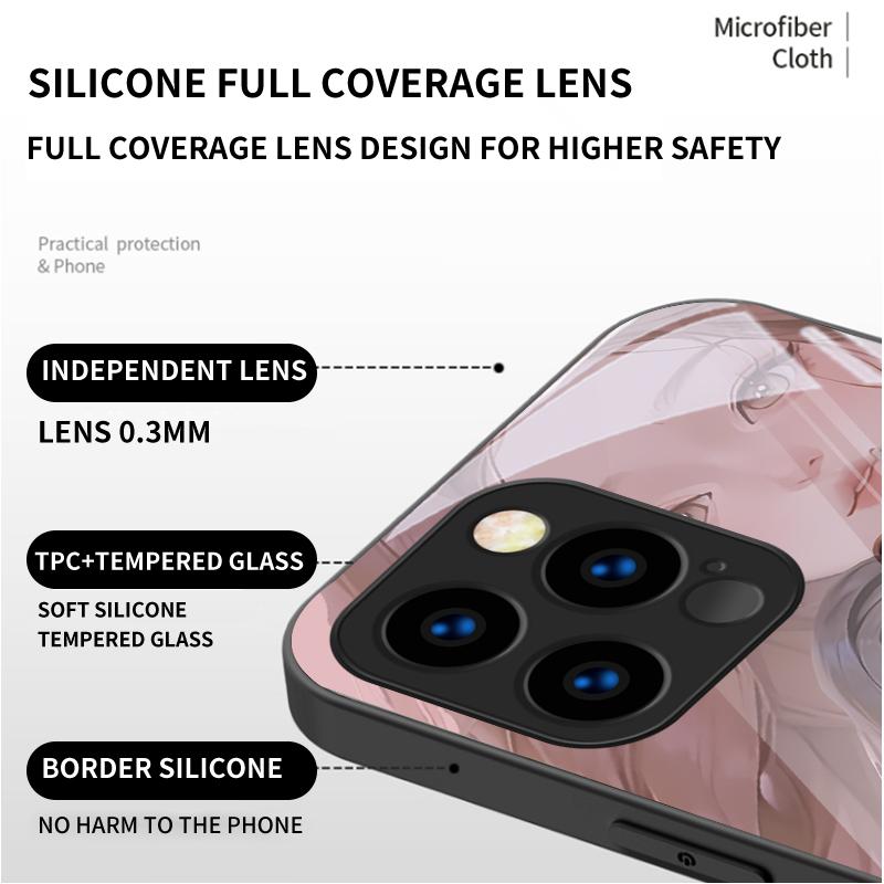 Закаленный стеклянный корпус, милый, милый, с рисунком девушки, защитный чехол, мягкий чехол для Xiaomi Redmi