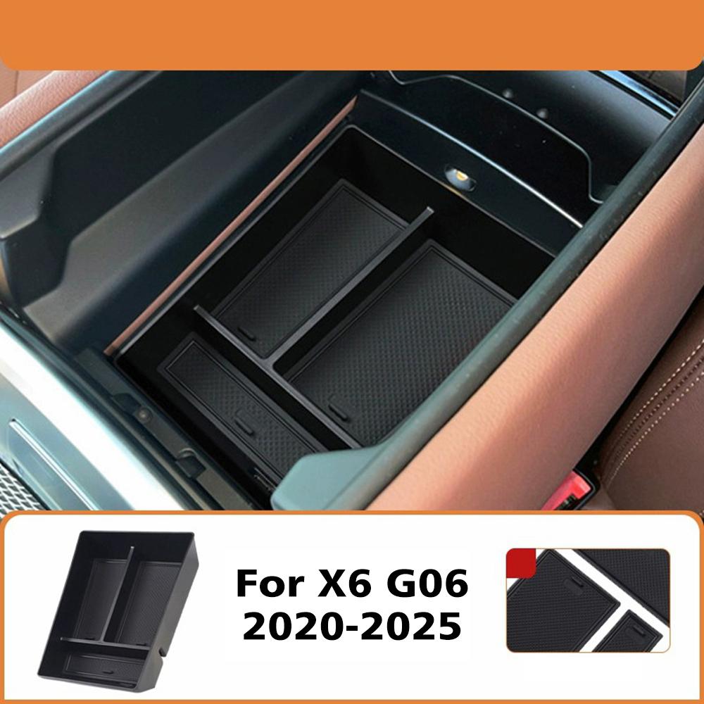 Car Center Console Divided Storage Box for BMW X5 F15 G05 X6 F16 G06 X7 G07 Armrest Partitioned Organizer Auto Accessories