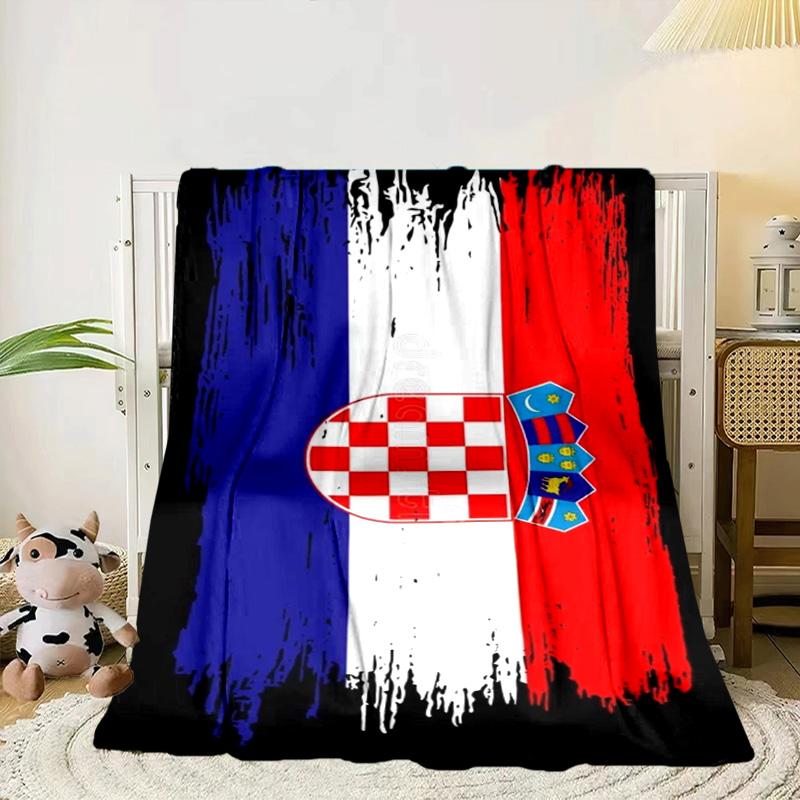Croatian Football Pride Portable Blanket/Soft Blanket Bedding Blanket Suitable for Travel Camping Living Rooms Offices Sofas Fan Gifts
