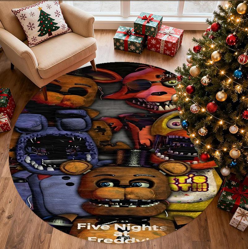 Круглый коврик с рисунком Five Nights at Freddy's, коврик для помещений/улицы, для пикника, игровой комнаты, спальни, офиса, гостиной, ковер для домашнего декора, подарок на день рождения
