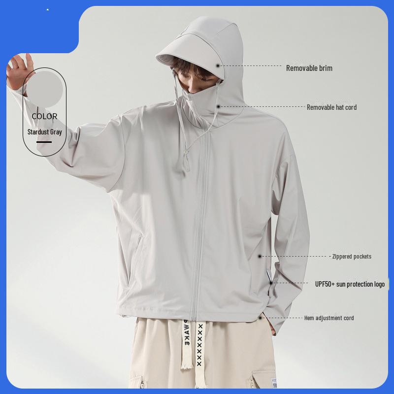 LULU OIOI Унисекс-куртка из ледяного шелка с широкими полями, с защитой от УФ-излучения, тонкая и дышащая для летнего отдыха на открытом воздухе.