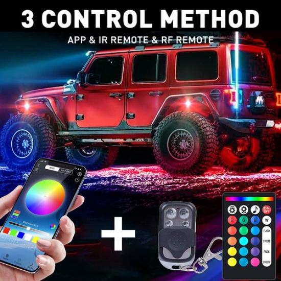 10x RGB LED Pods Rock Lights Kit Underbody Neon Light For Ford F-150 F-250 F-350