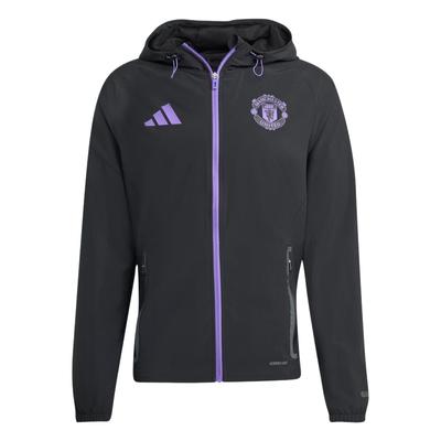 Aeroready Manchester United Tiro 25 Competition Vis Tech Дорожная Влагоотводящая Облегающая Куртка на Молнии с Длинным Рукавом Мужские куртки JV5351