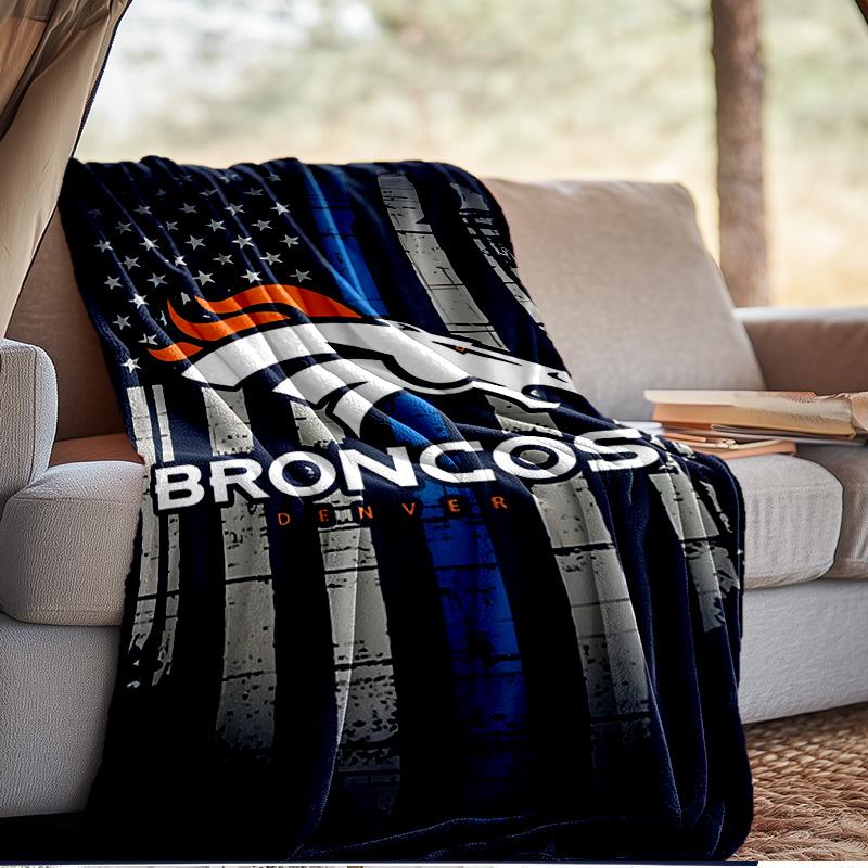 Плед Denver Broncos, наружный фланелевый плед для кемпинга, походов, садовых вечеринок, незаменимый для пикника, подарок для семьи и друзей
