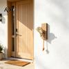 Creative Shop Opening Presents Wooden Woodpecker Door Knocker, Rustic Knocker with Pull Rope, Functional Decorative Handmade Cute Doorbell for
