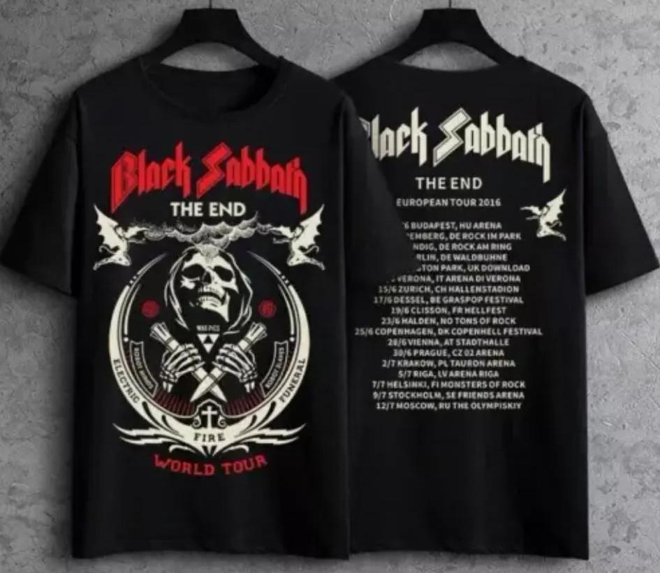 Мужская футболка с туром Black Sabbath | Тяжелая футболка рок-группы | Коллекционное издание