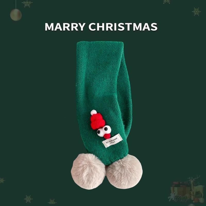 Детский шарф осень и зима новый рождественский мужской красный теплый детский шерстяной вязаный шарф для девочек утолщенный шарф