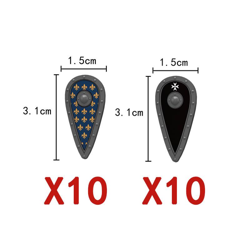 MOC Средневековые Строительные Блоки Персонаж Рыцарь Воин Набор Аксессуаров Шлем Наплечники Щит Лук Стрела Кирпич Подарок Игрушка X022