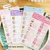 14Pcs Cartoon Animal Pattern Name Stickers Waterproof Tag Label Self-adhesive Scrapbook Decals School Stationery