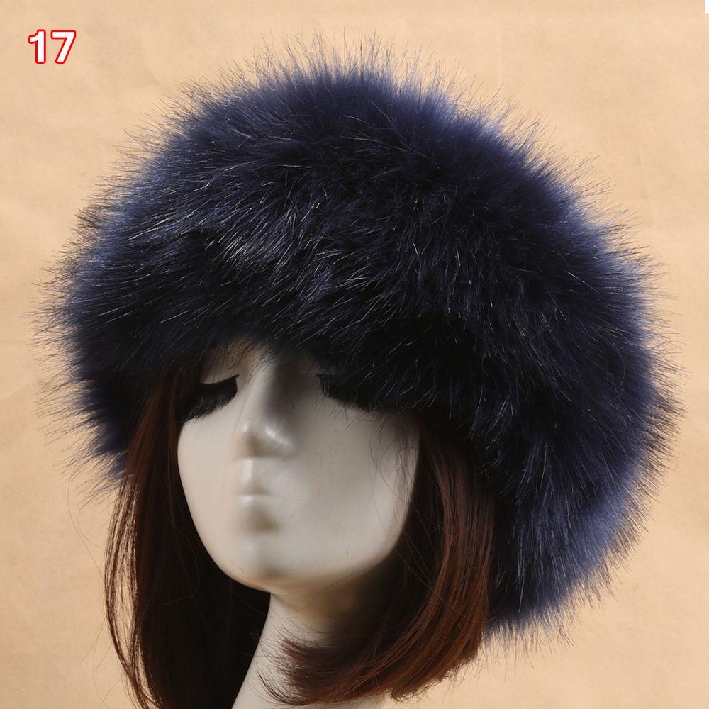Outdoor Earwarmer Winter Thick Fluffy Faux Fur Women Russian Cap Headband Hat