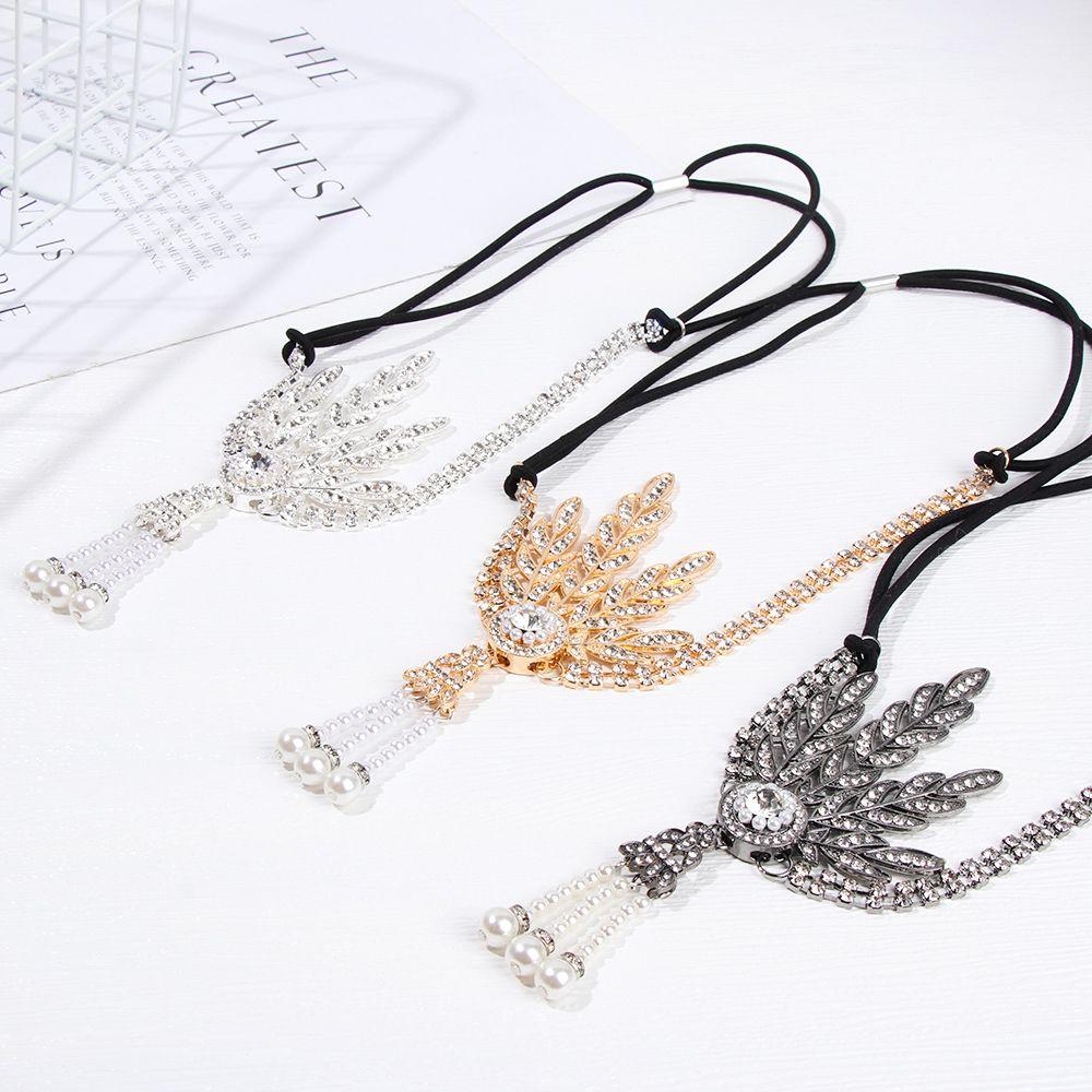 Качественный Элегантный Диадема с Бриллиантами Гэтсби Флэппер Платье Аксессуары Жемчужная Повязка на Голову Свадебное Украшение для Головы