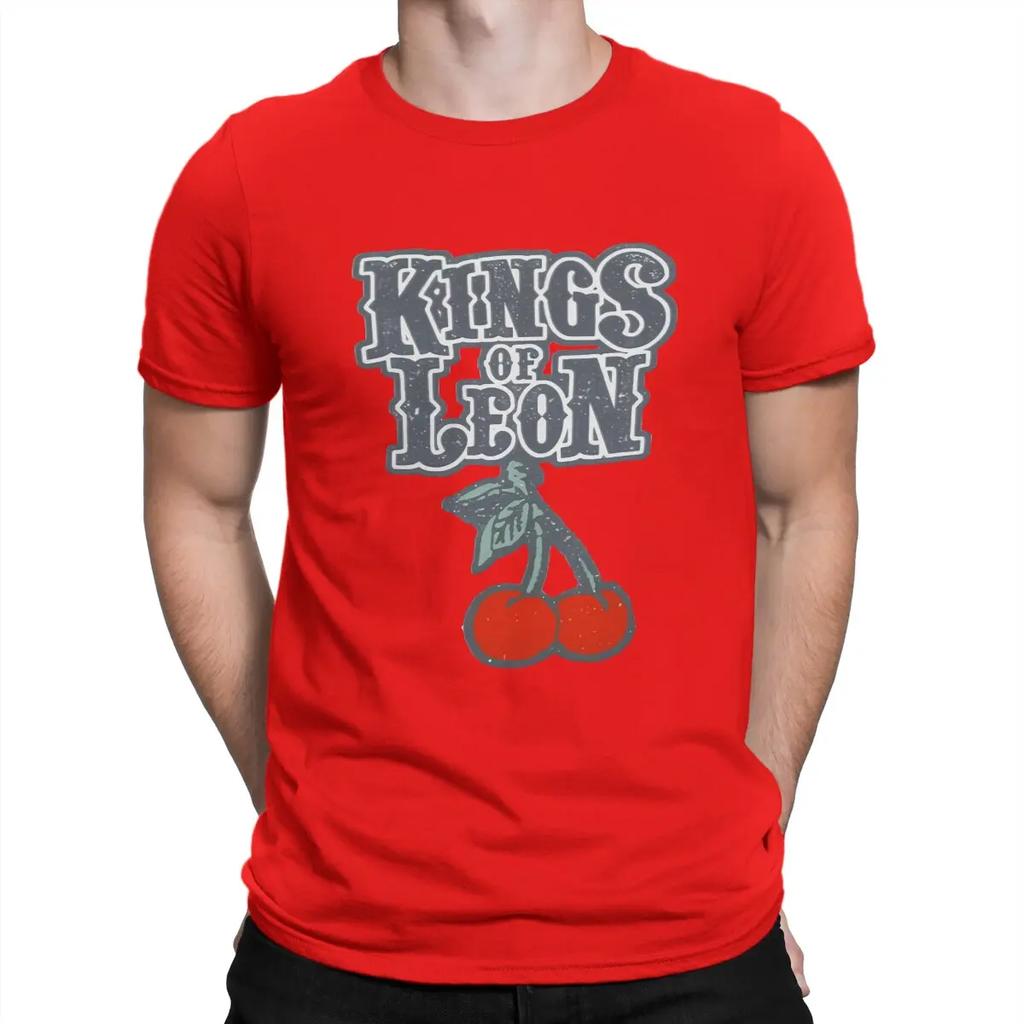 Fun Fun Music T-Shirts for Men O Neck Pure Cotton T Shirt K-Kings Of Leon Band Short Sleeve Tees Gift Idea Clothing