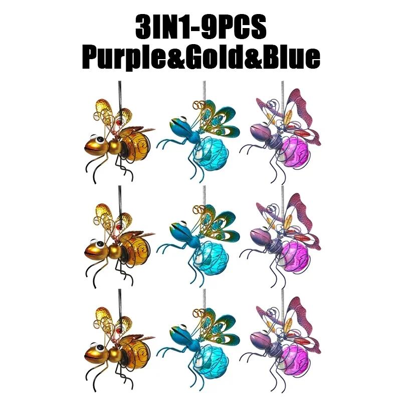 Портативный красочный светодиодный солнечный фонарь в виде пчелы, бабочки, стрекозы, феи для подвешивания на улице, с клипсой, для садовой вечеринки, праздничного ландшафтного декора