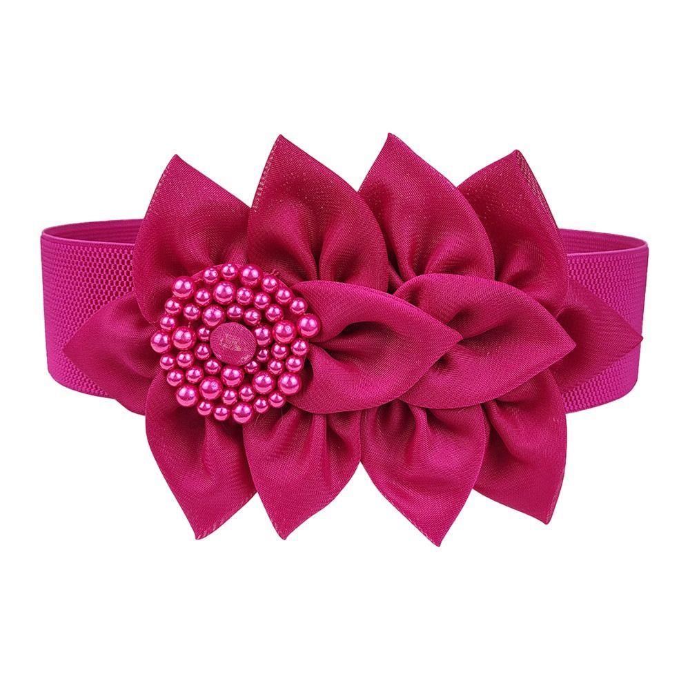 Повседневный эластичный пояс с цветочным украшением, модный пояс, женский пояс