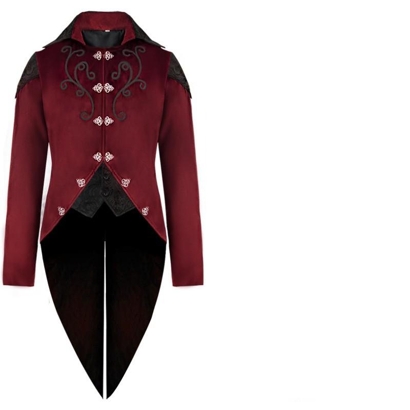 Средневековые ретро-костюмы, театральные костюмы, мужская одежда, средняя длина, панк-праздничные ретро-фраки, реквизит