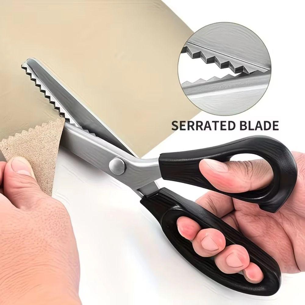Serrated Edge Zig Zag Scissors Stainless Steel Sewing Shears Pinking Shears Fabric Cutting