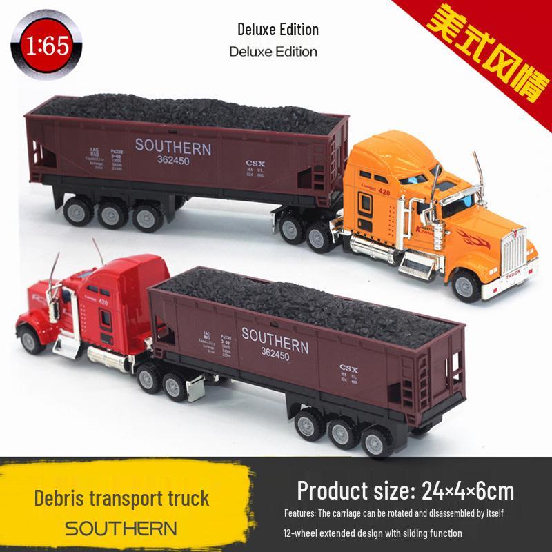 Children's Alloy Transport Toy: Pull-Back Fire Truck, Trailer, Tank & Excavator
