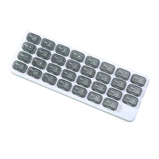 Monthly Pill Organizer with Removable Pocket-Sized Storage Box Snap Lid Storage Case for Daily