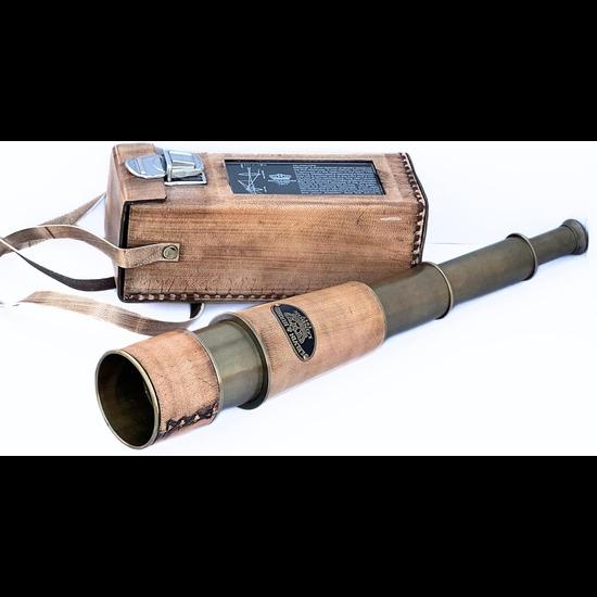 Антикварный ретро-телескоп с большим увеличением и кожаным чехлом ручной работы в стиле пиратов, винтажная подзорная труба моряка