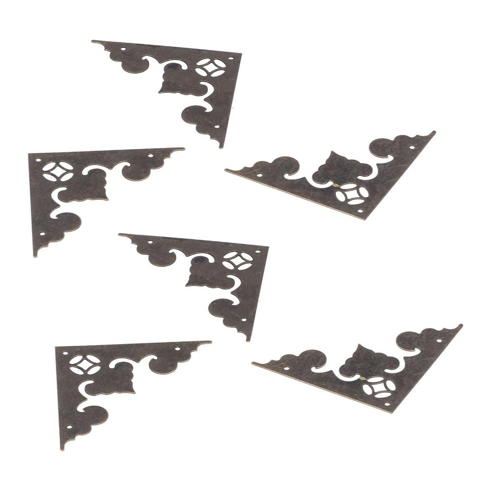 10pcs Antique Bronze Flat Angle Edge Guard Metal Wood Box Corner Furniture Hardware