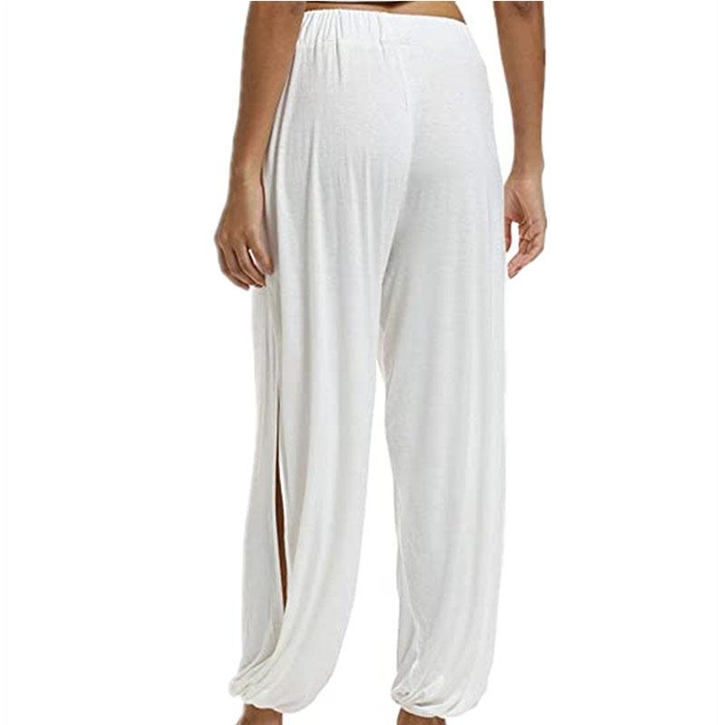 Женские модные шаровары женские с боковым разрезом для бега хиппи йога пляжные однотонные спортивные брюки