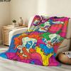 Killer Klowns Outer Space Print Flannel Blanket, High quality Comfortable for All Seasons, Home Decor, Warmth and Comfort, Perfect for Christmas Gifts