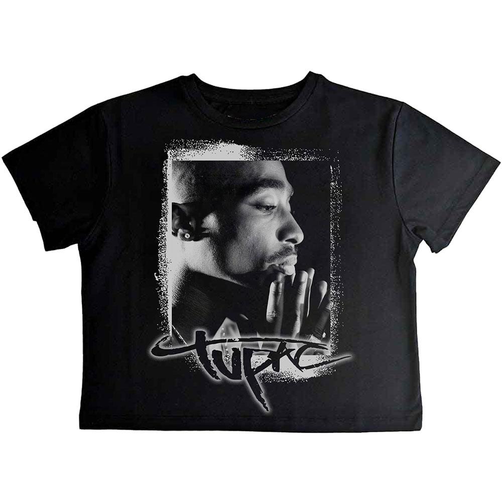 Tupac Shakur Womens/Ladies Spray Photo Crop Top