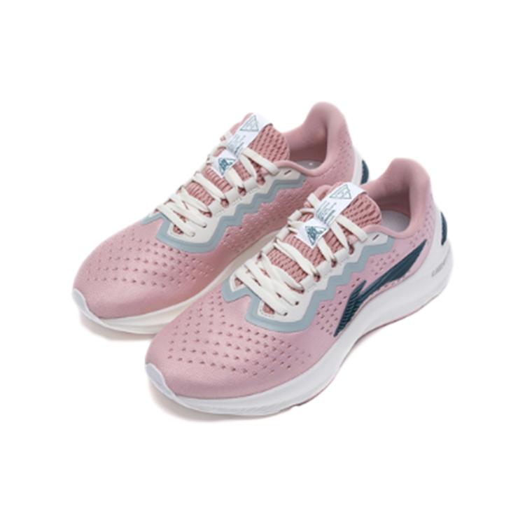 Li Ning Arashi Однослойные Вязаные Нескользящие Износостойкие Низкие Беговые Кроссовки Женские Mist Rose Pink ARHQ068-2