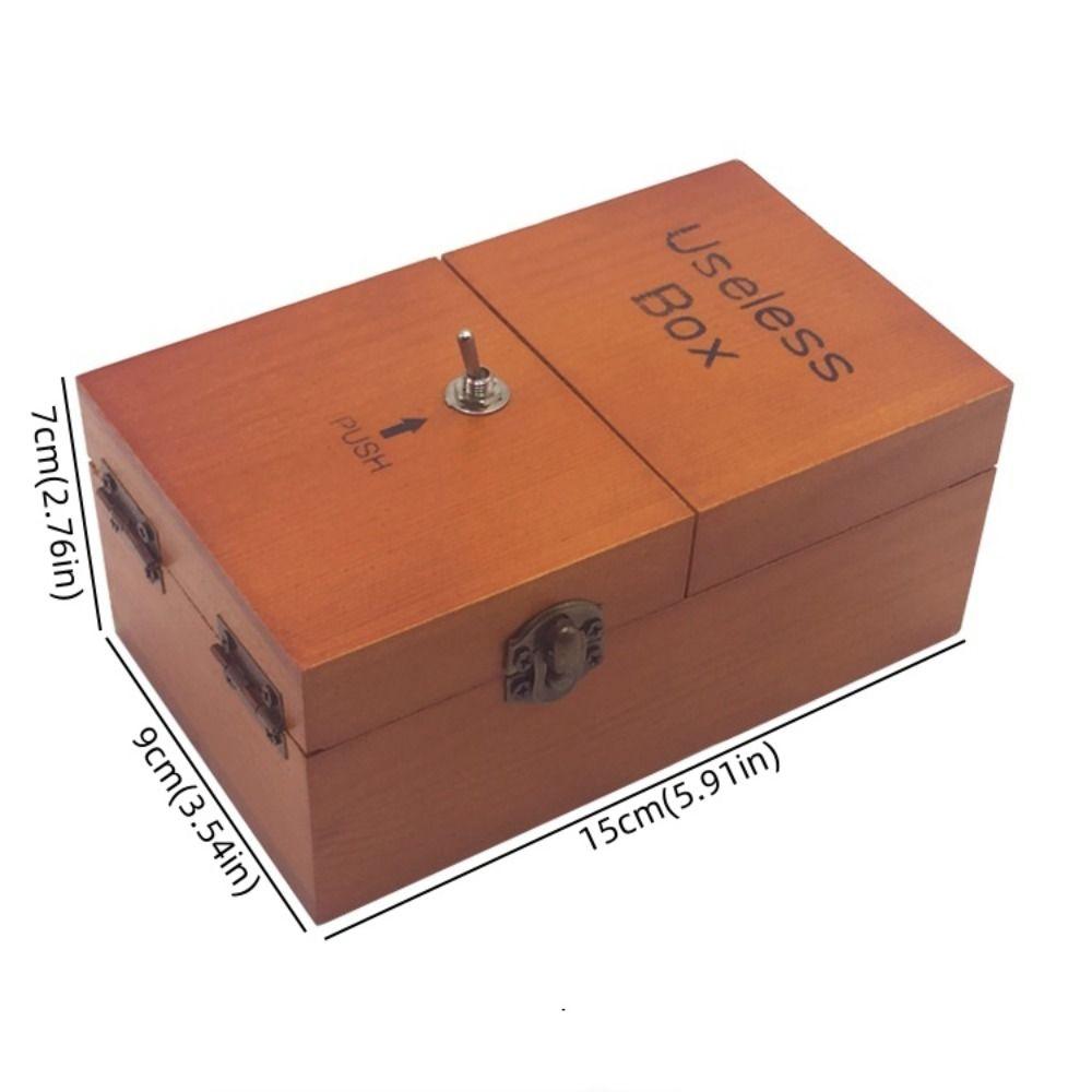 Desk Decoration Electronic Useless Box Wood Color Wooden Useless Box Adults and Children