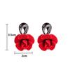 Flower Stud Earrings Classic Water Drops Crystal  Red Rose Earring For Women Jewelry Bijoux