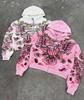 European and American cross-border trend sweater pink casual graffiti European and American jacket new clothes coat