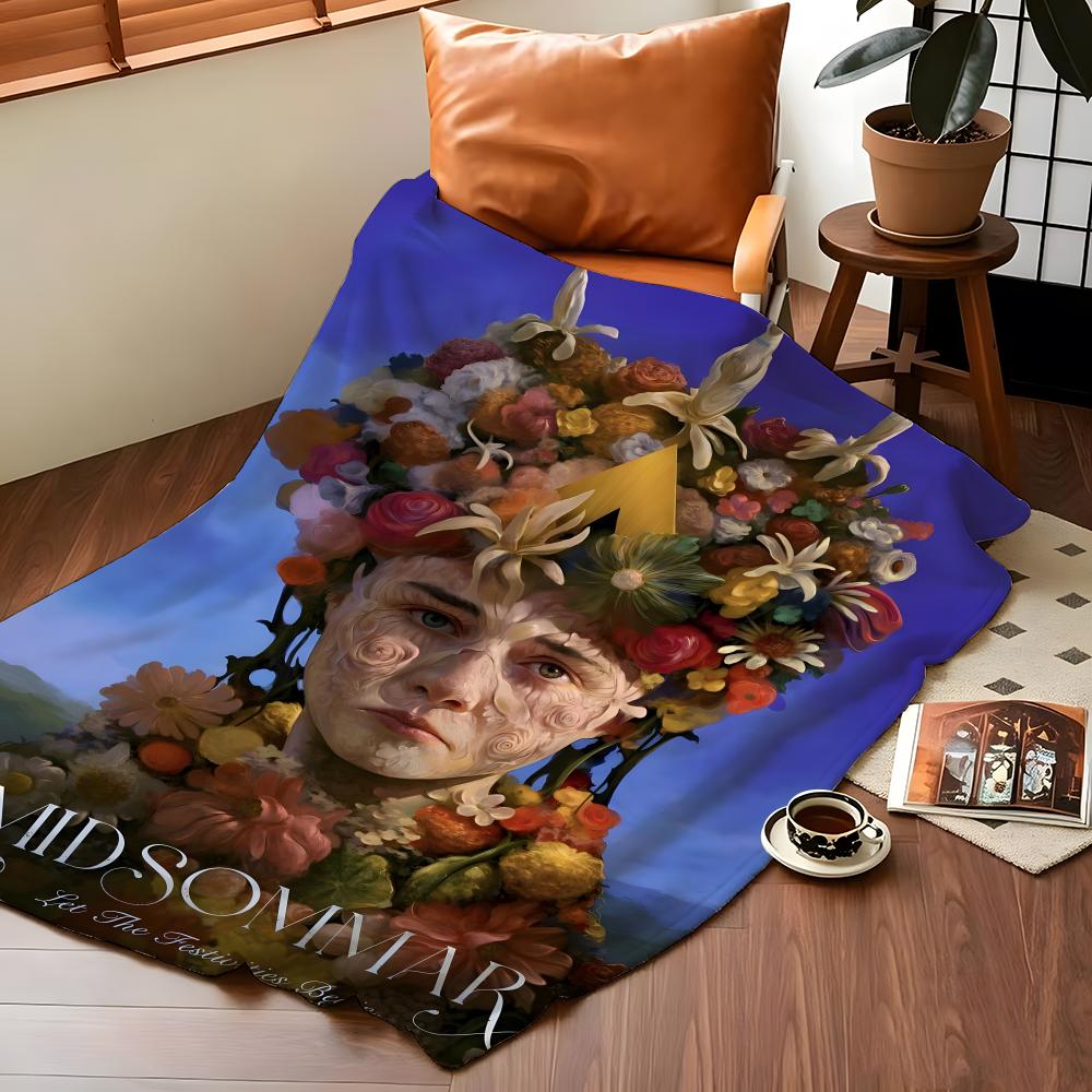 Плед M-Midsommar, Фланелевый, Уютный, С принтом, Портативный, Прочный, Машинная стирка, Милый, Крутой