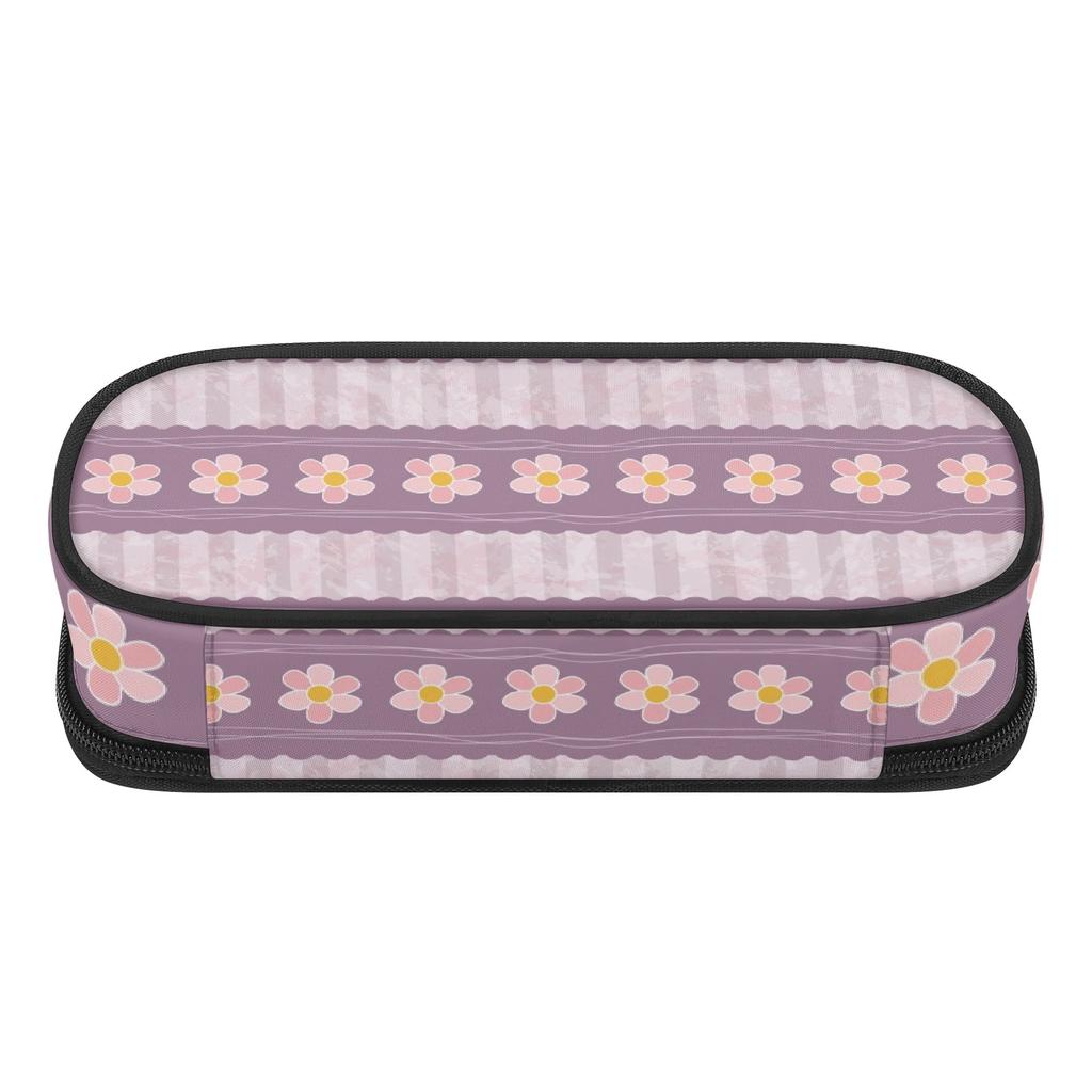 Pencil Case Compact Shape 300D Polyester Smooth Zipper with Main Pocket Mesh Layer and Removable Pen Divider for Boys Girls