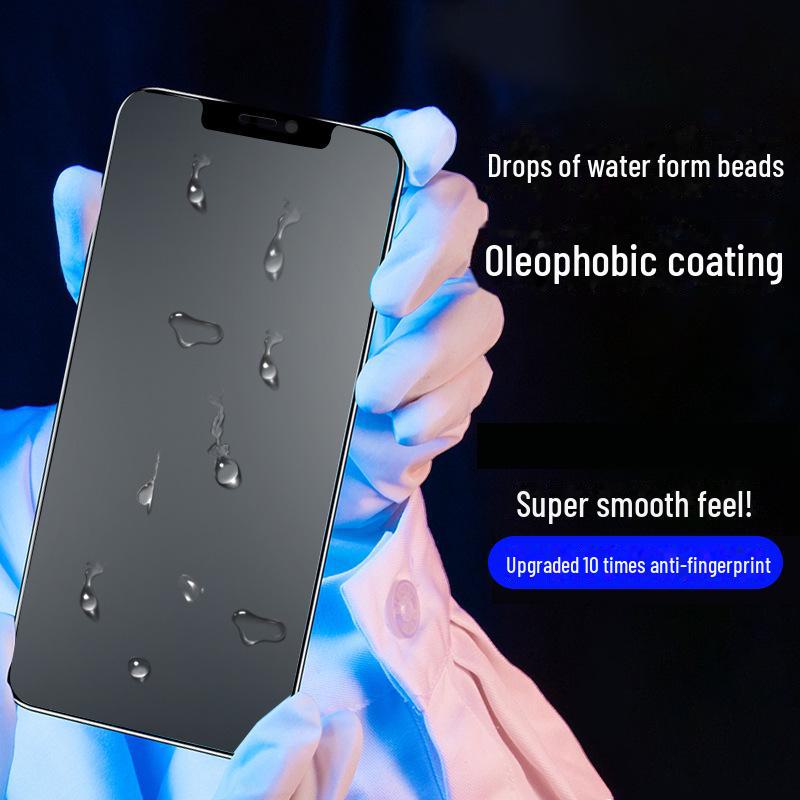 Матовое закаленное защитное стекло для iPhone 11, 13, 14 Pro Max и 15 с пылезащитной сеткой