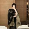 Ginkgo Leaf Knit Shawl Poncho - Autumn/Winter Imitation Cashmere
