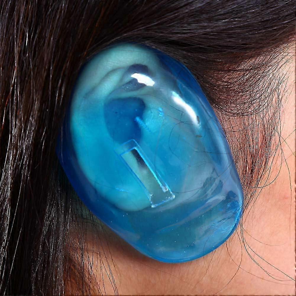 Ear Protection for Hairdressers, 2 Pcs Blue Cover Shield Smudge-Proof Plastic Protector for Earmuffs
