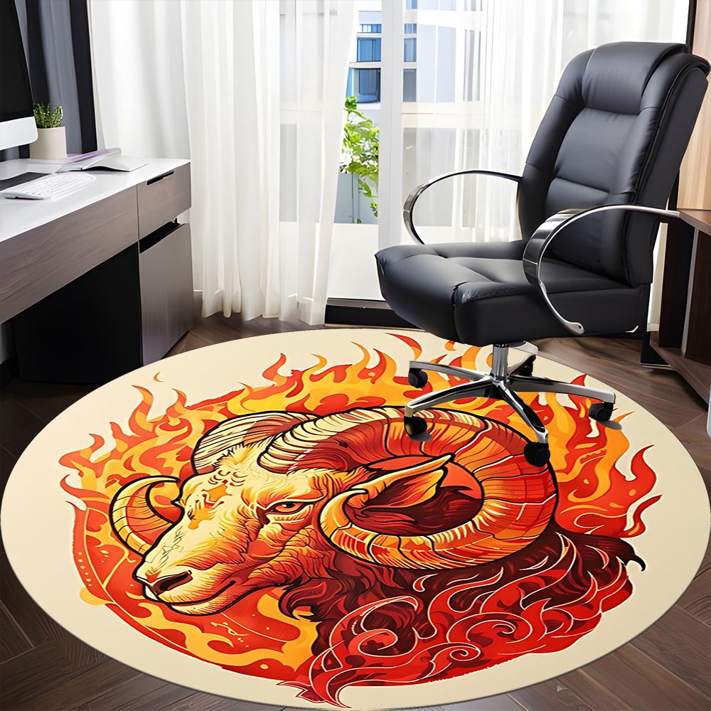 1 шт. Круглый ковер Ram Flames для офиса, Коврик подходит для офиса, Под офисные стулья, Спальни, Гостиной, Домашнего декора, Декора комнаты