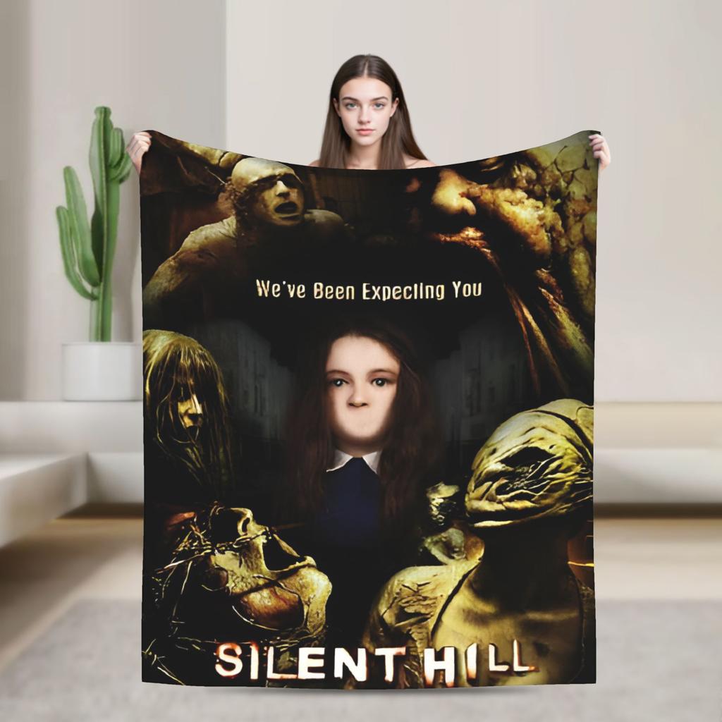 Постеры Silent Hill F Пледы Silent Hill Хоррор-игра Теплые Мягкие Графические Плюшевые Постельные Принадлежности Пледы Для Улицы Фланелевое Постельное Покрытие
