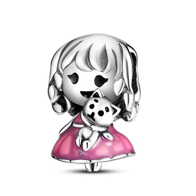 2023 Подвески-бусины из серебра 925 пробы Кот Светлячок Бабочка Дружба Висячие Подходят Браслету Ювелирные Изделия Своими Руками