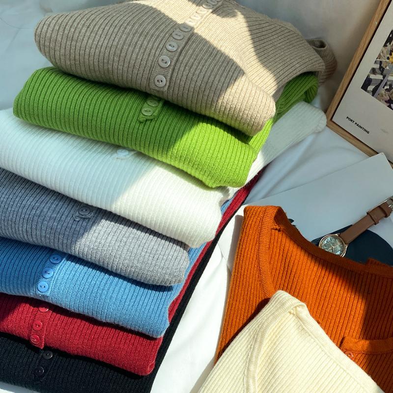 Модный повседневный красный свитер с длинным рукавом и круглым вырезом, женский осенне-зимний однотонный рождественский вязаный свитер, топы, элегантные вязаные джемперы 25670