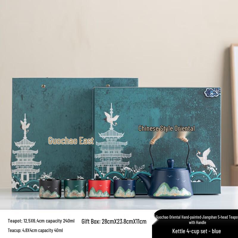 Oriental Hand-painted Ceramic Tea Set