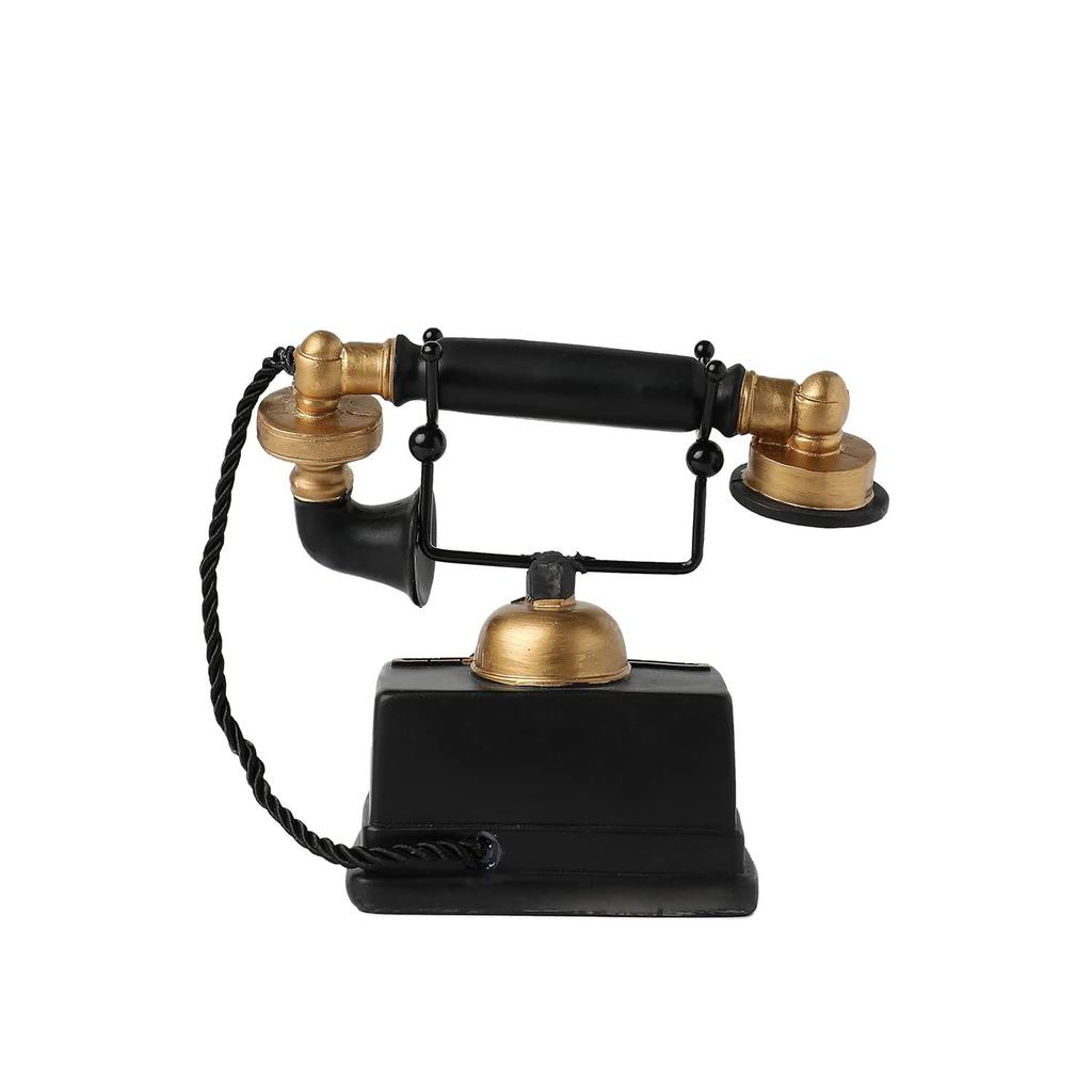 Черно-золотой винтажный однотонный минималистичный керамический экспонат в форме телефона для домашнего декора, упаковка из 1 шт.