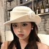 Woolen Black Felt Hat Flat-top Women Jazz Hat Fashion Hepburn Style Topper Hat  Bride