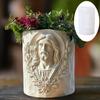 Ваза-рельеф для отца, смола, силиконовая форма, цветочный венок, статуя Иисуса, скульптура, рельеф, круглая подставка для ручек, коробка для хранения, гипсовая форма