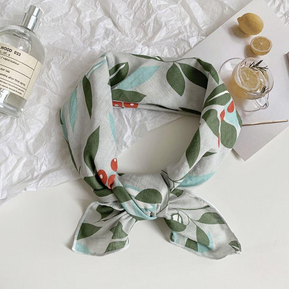 Солнцезащитные шарфы с цветочным принтом, шейный платок, шелковый шарф с принтом, модный маленький квадратный шарф, женский