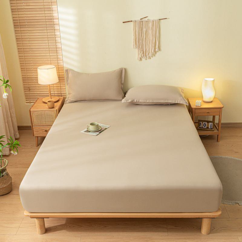 Soft and Smooth Solid Color Sanded Cotton Bed Sheet for Single and Double Beds, Offering Comfort and Protection Against Dust.