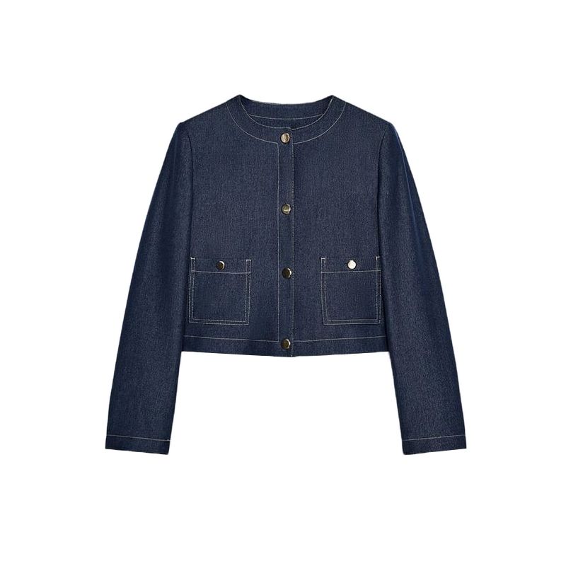 Spring New Women's Clothing High Waist Wide-Leg Pants 1478692 Contrast Color Seized String Decoration Short Coat 1478792