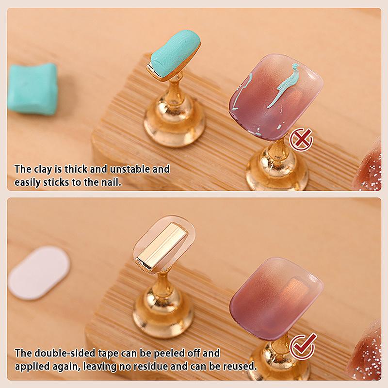 100Pcs Nail Double-Side Adhesive Tape For False Nails Display Stand Tools Manicure Adhesive Strip Traceless And Transparent
