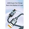 120 Вт USB на Type C Кабель для передачи данных Светодиодный дисплей 100 Вт Двойной USB C Быстрая зарядка Кабель для передачи данных 1/1,5/2 м Портативный PD Быстрая зарядка Линия Для дома