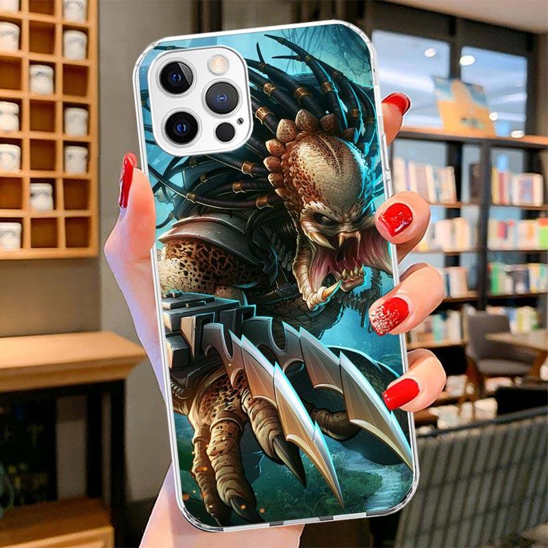 Чехол для телефона с рисунком «Чужой против Хищника» для iPhone 16 17 Air 15 14 Pro Max 16E Чехол для телефона 13 Mini 12 11 7 SE 8 Узор с принтом